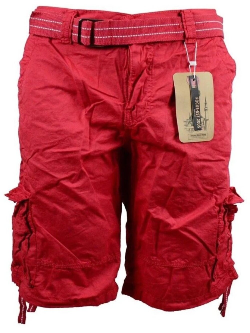 Men's Cargo Shorts with Belt Focus Casual Short Vacation Color T.PINK Size 38